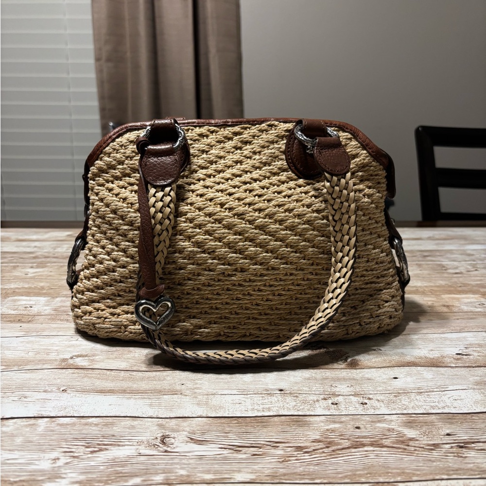 Brighton Stylish Tan and Brown Woven Handbag